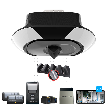 Chamberlain garage door opener installed in a residential garage