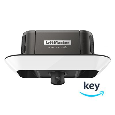 LiftMaster garage door opener installed on a residential garage